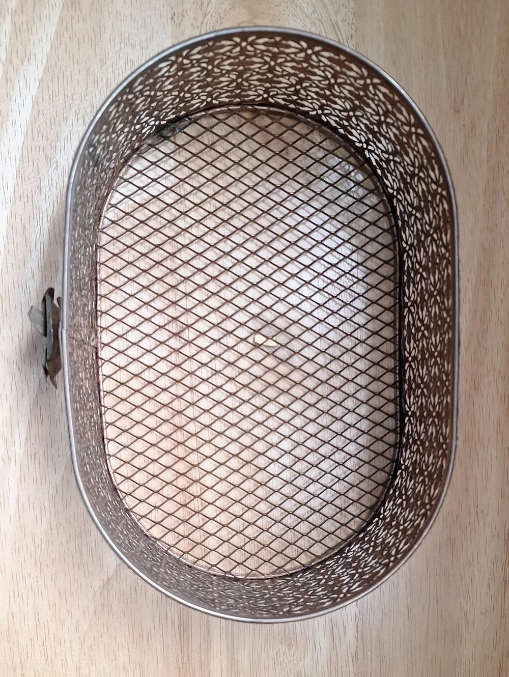 Metal Vanity Basket Hollywood Regency Design